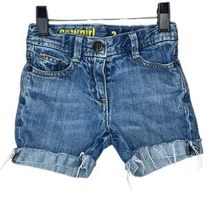 Crewcuts Cowgirl Cut Off Cuffed Hem Jean Shorts Blue Denim Size 2 2T